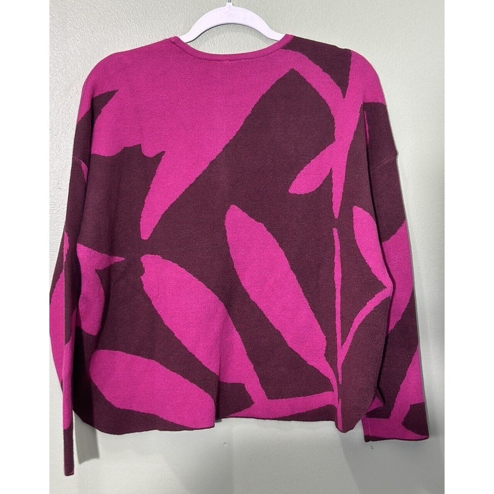 Marla Wynne Sweater Size XS Knit Pink Abstract Art To Wear Artsy Crewneck​​​ - Picture 7 of 11